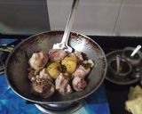 A picture of step 1 of Dal gosht.