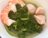 Hình bước làm 6 của món Canh mồng tơi với tôm sú và giò sống
