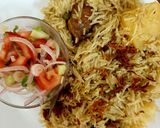 A picture of step 8 of Mutton/beef/chicken pulav😊(rice cook with mutton stock).