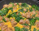 A picture of step 5 of Italian Sausage with Gnocchi and Spinach.