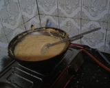 A picture of step 2 of Besan ki katli.