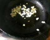 A picture of step 1 of Italian style mushroom fried rice.