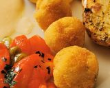 A picture of step 7 of Cod Croquettes with Roasted Peppers and Potatoes.