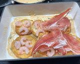 Foto del paso 7 de la receta: Berenjenas a la crema con jamón y gambas