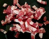 A picture of step 1 of My Italian inspired Pasta Salad with pancetta. 😀.