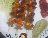A picture of step 3 of Tandoori paneer mushrooms.