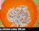 A picture of step 1 of Chicken tikka bread roll.