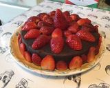 Une image de l'étape 13 de Gâteau chocolat fraises caramel.