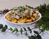 عکس مرحله 9 از دستور سیب زمینی تنوری با سس قارچ 😋