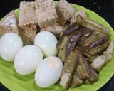 Foto langkah ke 1 dari resep Pecel 3T (Terong + Tempe dan Telor) sambal santan..
