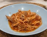 Foto del paso 5 de la receta: Sopa de Conchas y Carne de Cocido con Tomate