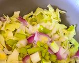 A picture of step 2 of Couscous with Cabbage and Fresh Fava Beans.