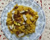 A picture of step 9 of Nishashta halwa.