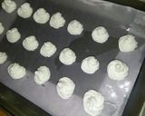 A picture of step 4 of Egg whites cookies(meringue cookies) baked in pateela oven.