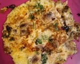 A picture of step 2 of Egg, cheese & mushroom omelette.