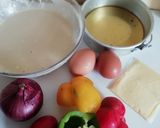 A picture of step 1 of Yummy Cheese crepe#4weekchallenge.
