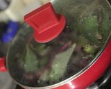 A picture of step 3 of Lal Mathachi Bhaji or Lal Saag Bhaji.