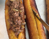 Foto del paso 4 de la receta: Canoas 🛶 o botes de plátanos amarillos y carne molida de pavo