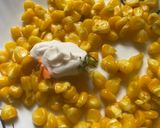 A picture of step 1 of Mexican Corn masala chaat cups.