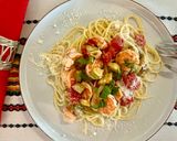 Une image de l'étape 4 de Spaghetti aux gambas.