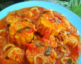 Foto langkah ke 4 dari resep Cumi&Udang Saus Padang.