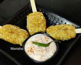 A picture of step 7 of Tapioca pearls Seekh Kebabs.