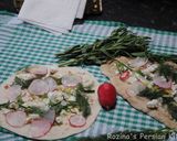 A picture of step 13 of Traditional Herb salad with bread and cheese OR Sabzi Khordan سبزی خوردن با نان و پنیر.