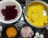A picture of step 1 of Beetroot Egg Chop.