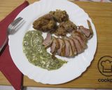 Sült Pulyka 🍗, Zsemlemártás 🍞, Sóska Főzelék 🥬 recept fázis 4 fotója