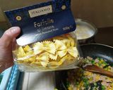 Pas rețetă Farfalle al limone con mais, piselli e tonno 3 fotografie