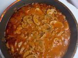 Hungarian Mushroom Paprikash with rice, wild rice, corn and red beans