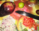 A picture of step 1 of Guacamole🥑🍅🧅.