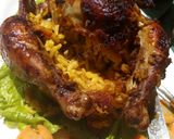 A picture of step 4 of Grilled chicken stuffed with fried rice,coleslaw&veg.juice(Val).