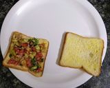 A picture of step 2 of Salad toast sandwich.