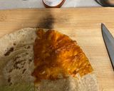A picture of step 7 of Wrap & kebab from leftover bhaji.