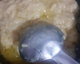 A picture of step 3 of Aloo ka halwa.