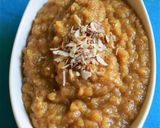 A picture of step 6 of Seb Badam Halwa (Apple Almond Halwa).