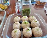 A picture of step 3 of Coconut ladoo.