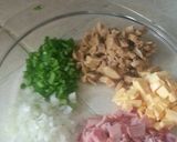 Foto del paso 1 de la receta: Omelette de jamón, queso amarrillo, champiñones, chiltoma, cebolla