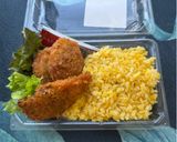 A picture of step 3 of Yellow Rice (my nephew’s lunch box).