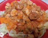 Csicseriborsós-édesburgonyás csirkemellpaprikás kolbásszal recept fázis 7 fotója