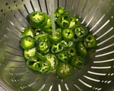 A picture of step 3 of Quick pickled jalapeño rings - i hear this are great on nachos.