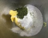 A picture of step 1 of MATCHA/GREEN TEA SHORTBREAD COOKIES.