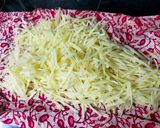 A picture of step 1 of Aloo Jhuri Bhaja.