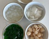 A picture of step 1 of Buko Pandan Dessert.