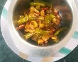 A picture of step 4 of Green chilli with karonde.