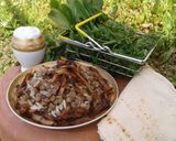 A picture of step 5 of Mujaddara (Lebanese Rice and Lentils).