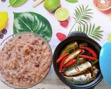 Hình bước làm 3 của món Cháo đậu đỏ ăn kèm cá nục kho