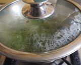 A picture of step 3 of Simla Mirchi sabji.