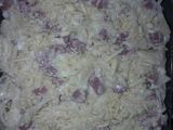 Fideos gratinados con salsa blanca y mortadela